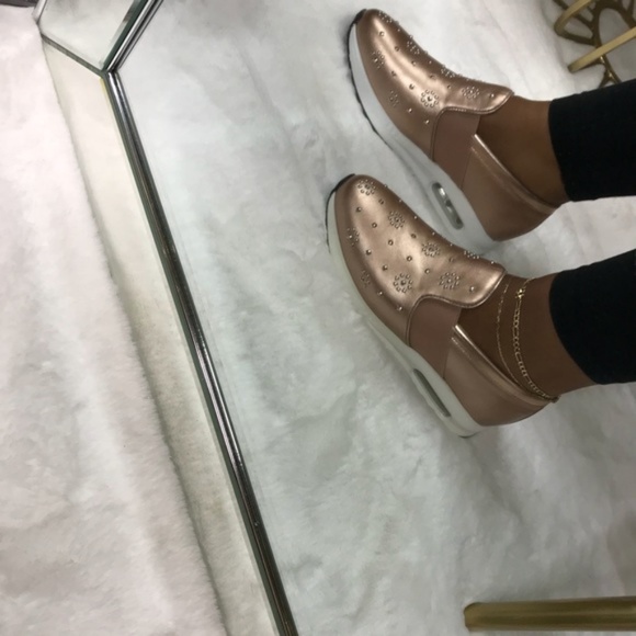 Slip On Embellished Sneakers in Rose Gold - Picture 7 of 8